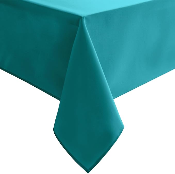 Hiasan Rectangle Tablecloth - Waterproof and Spillproof Washable Fabric Table Cloth for Dining Room Kitchen and Outdoor Use, Turquoise, 60 x 84 Inch