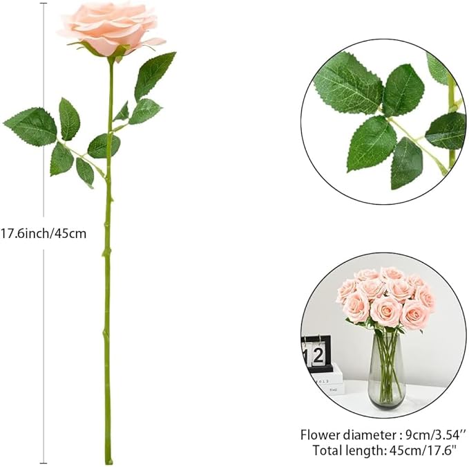 100 Pcs Artificial Roses Bulk Silk Blush Roses Pink Roses for Wedding Centerpieces Bridal Bouquet Mohter's Day Valentine's Day Home Decor