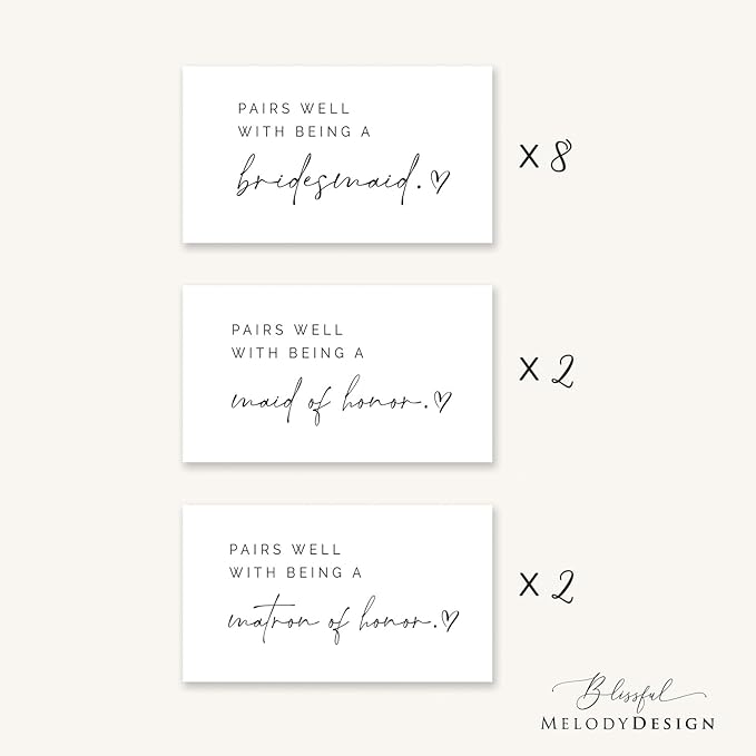 Set of 12 Bridesmaid Proposal Mini Champagne Bottle Labels, Waterproof Mini Wine Bottle Labels, Proposal Idea for Bridesmaids, Maid of Honor & Matron of Honor