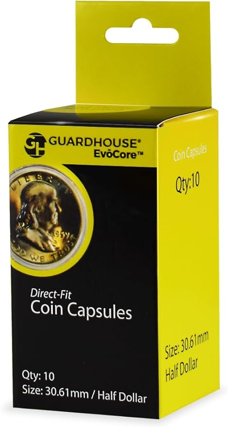 Guardhouse Coin Capsules for Modern Half Dollars 10 Pack