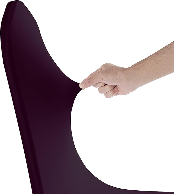 SuperO Waterproof Spandex Chair Cover 12PCS, Stretch Dining Chair Covers, Polyester Outdoor Chair Covers, Protector Stretch Chair Cover for Party Universal, Banquet, Wedding Event, Hotel(Eggplant)