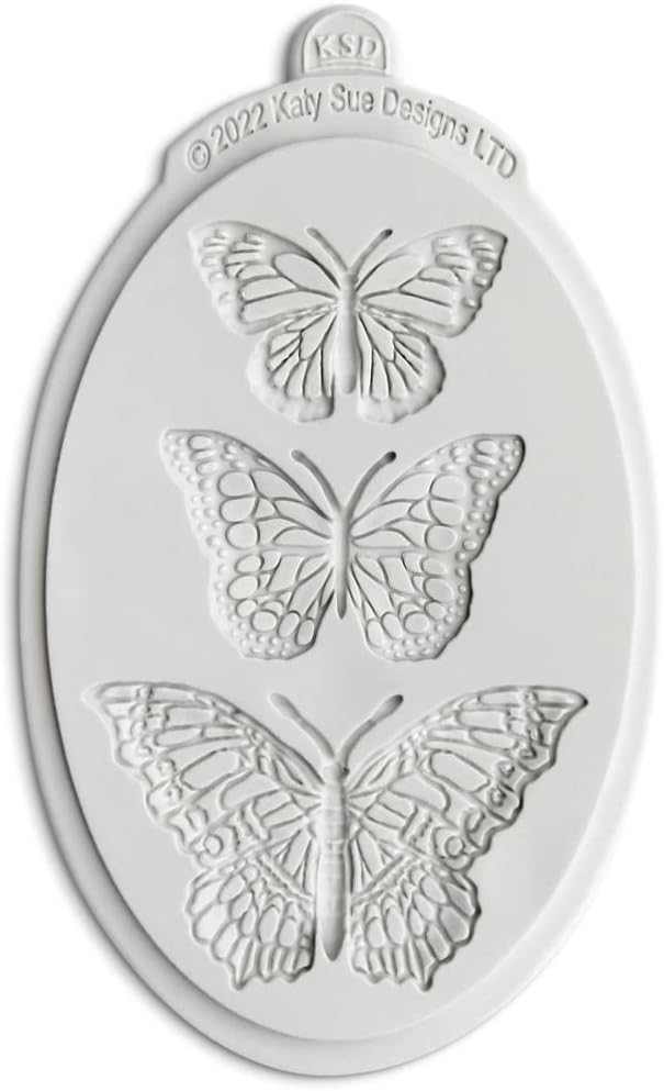 Katy Sue 3 Elegant Butterflies Silicone Mold for Cake Decorating & Crafts
