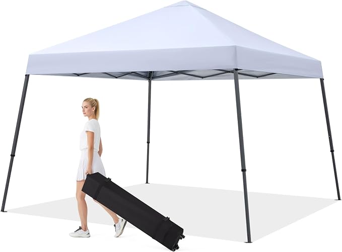 MASTERCANOPY Portable Pop Up Canopy Tent with Large Base(10x10,White)