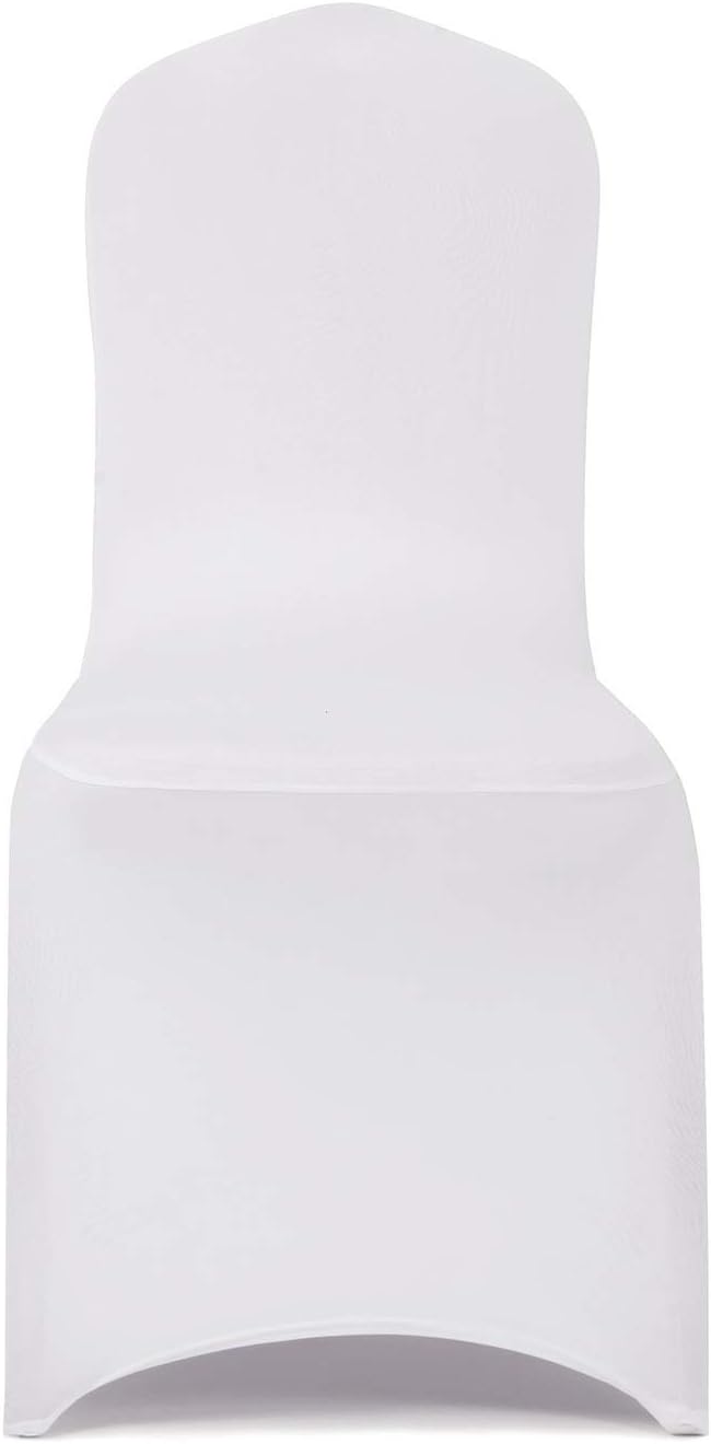Peomeise Stretch Spandex Chair Cover for Wedding Party Dining Banquet Event (White, 25)