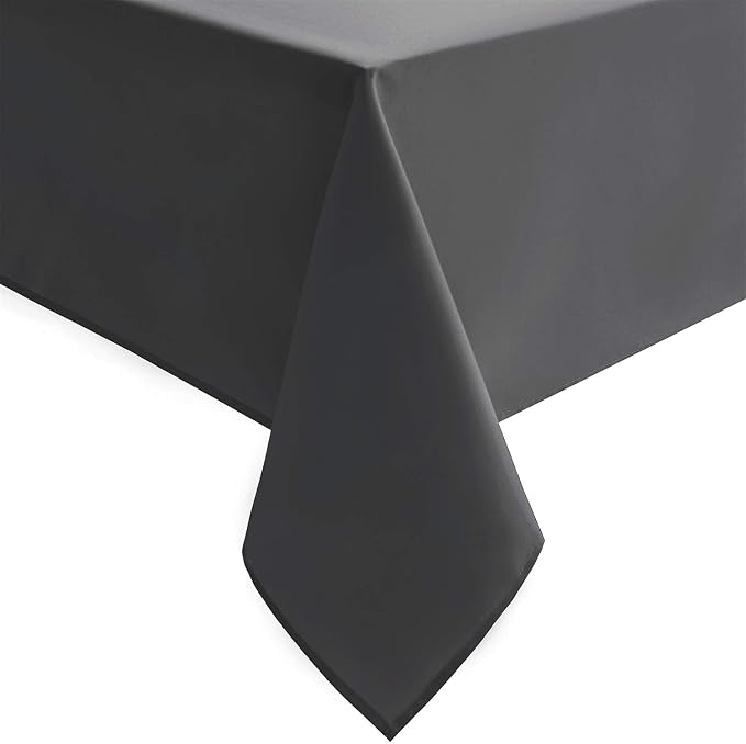 Hiasan Rectangle Tablecloth Grey - Wrinkle Resistant and Waterproof Washable Polyester Fabric Table Cloth for Dining Party and Outdoor Use, 60 x 140 Inch