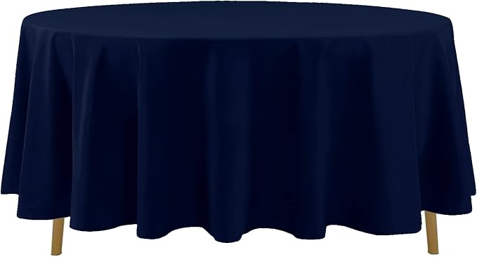 6 Pack Navy Blue Round Tablecloths 108 Inches Table Cloth Stain and Wrinkle Resistant Washable Polyester Table Cover Fabric for Party, Wedding,Dining,and Banquet Decoration
