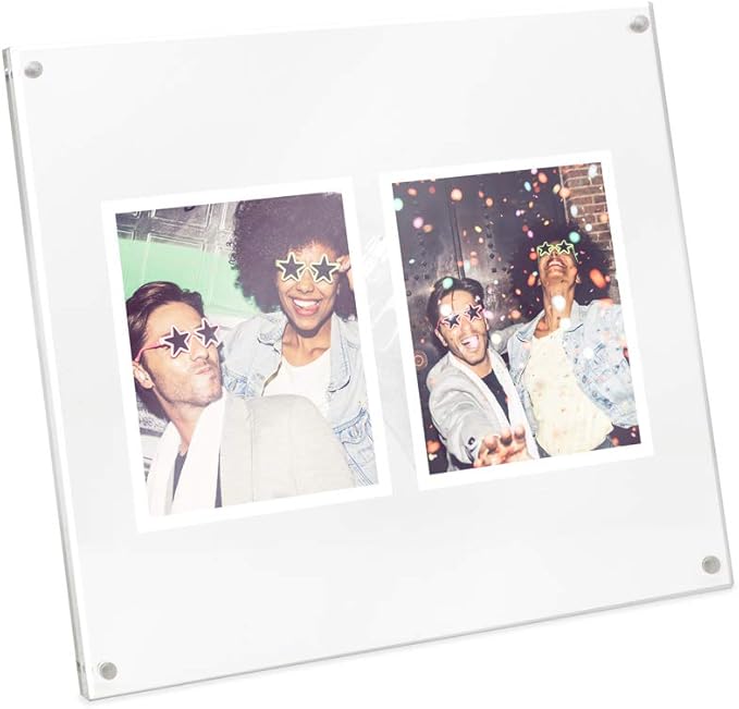 Isaac Jacobs 8” x 10” (2-Pack) Clear Plain Acrylic Picture Frame, Magnetic Photo Frame, Made for Tabletop Display with Two-Way Easel