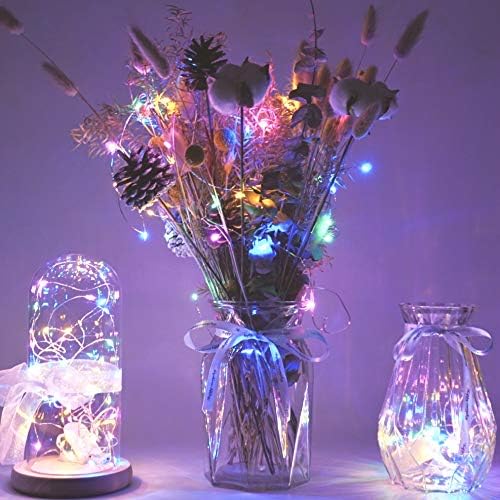 20 Packs Fairy String Lights, 6.6FT 20 LEDs Battery Operated Silver Copper Wire Starry String Light for DIY Party Christmas Costume Wedding Easter Table Decorations (4 Colors)