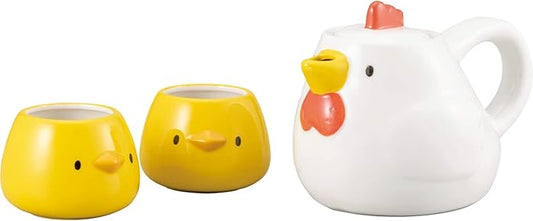 SAN3750 Cute Tableware, Pot, Cup, Tea Set, Approx. 20.3 fl oz (600 ml), Chick, Parent-child