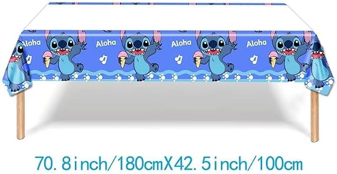 103PCS Stitch Party Supplies, Birthday Decorations Set Include Banner, Balloons, Stickers, Hanging Swirls, Cake Cupcake Toppers, Tablecloth for Boys Girls Stitch Theme Party