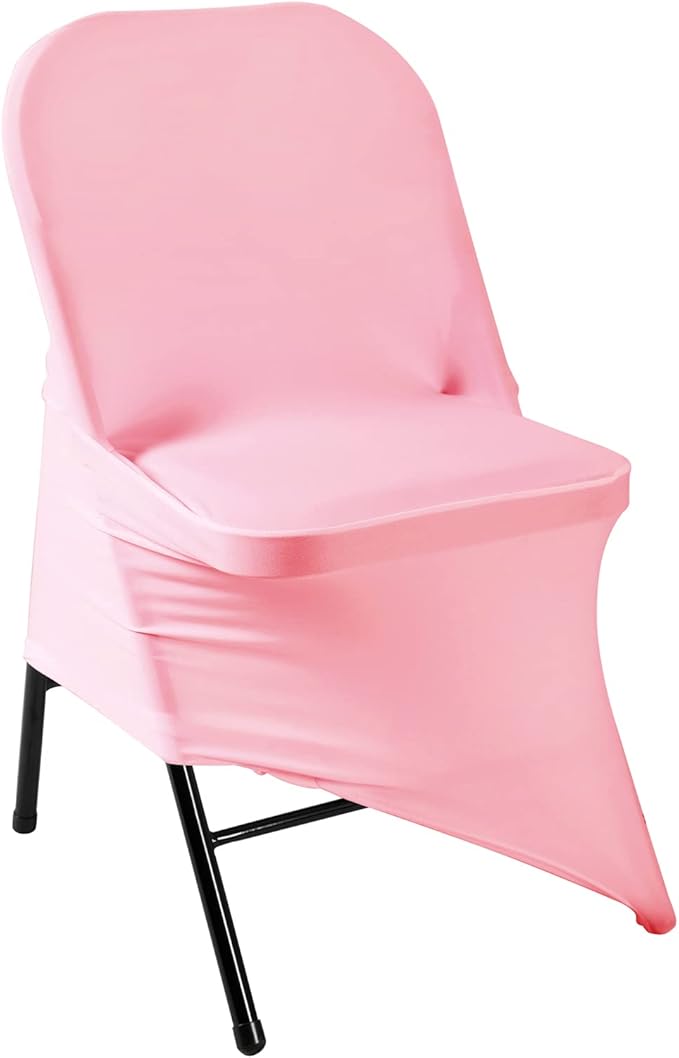 Spandex Chair Cover,25PCS,Living Room Folding Chair Covers,Removable Chair Covers Washable Protector Stretch Chair Cover for Party, Banquet,Wedding Event,Hotel(Pink)