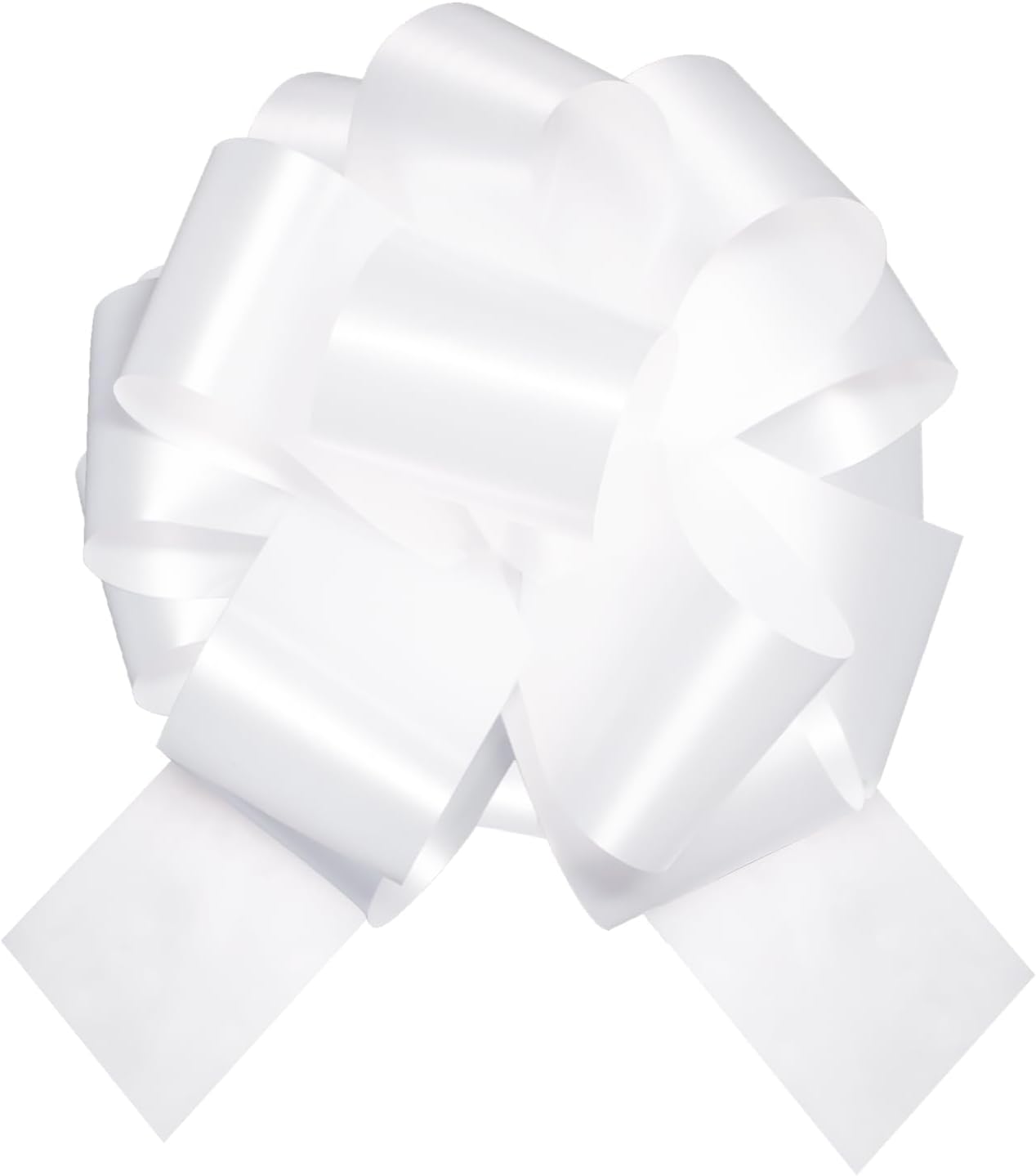 6 PCS 6 Inch White Pull Bows - Perfect for Gift Wrapping, Wedding Decor, Car Bows, Birthday Parties, Christmas and Valentine's Day