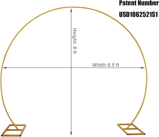 LANGXUN 9.5ft Large Size Metal Circle Balloon Arch Stand Decoration, Arch Frame for Birthday Wedding Graduation Decorations and Event Party Supplies, Baby Shower Photo Background