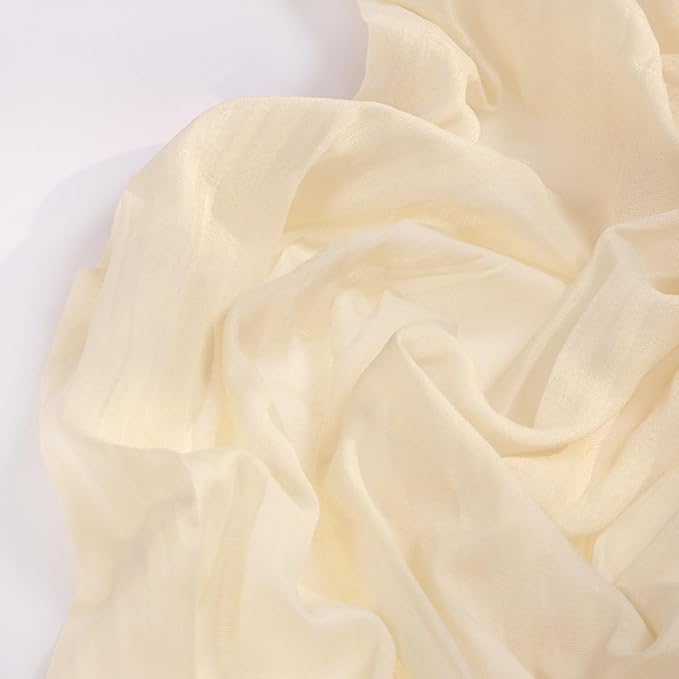 DeZerlor Beige Cheesecloth Table Runner 6 Pack Spring Easter Table Runners 120 Inches Boho Gauze Cream Cheese Cloth Table Decor for Wedding Bridal Baby Shower Parties