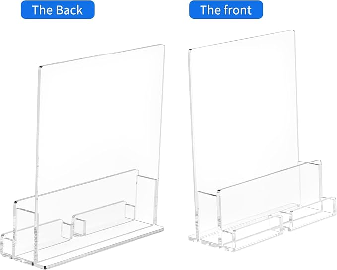 NIUBEE 6-Pack Acrylic Brochure Holder 8.5*11 inches , Clear Brochure Display Stand with Acrylic Business Card Holder, Plastic Flyer Display Stand for Magazine, Pamphlet, Booklets, Menu, Journals