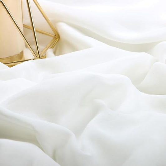 DUOBAO Snow White Chiffon & Tulle Fabric - Ultra-Soft Sheer Bridal Material for Wedding Dresses, Veils, Scarves, DIY Costumes, Curtains - 20 Yards
