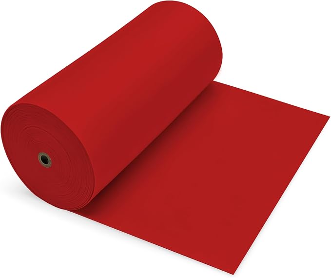 54IN X 600FT Plastic Table Cover Roll, Plastic Table Cloths for Parties, Birthday, Weddings, Banquet,Disposable Tablecloth Roll for All Shape Tables,Party Supplies(Red, 54 Inch X 600 Feet)