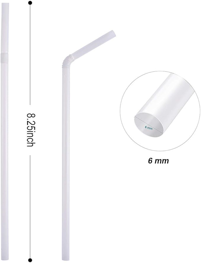 200 Count 100% Plant-Based Wrapped Compostable Straws - Plasticless Biodegradable Flexible Drinking Straws - A Fantastic Eco Friendly Alternative to Plastic Straws