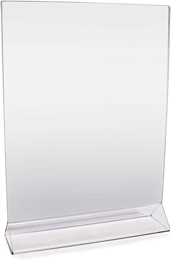 New Star Foodservice 23039 Acrylic Table Menu Card Holder, 8-Inch by 11-Inch, Clear, Set of 12