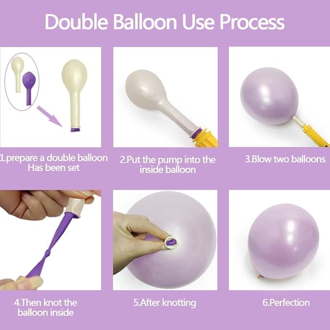 Pearl Purple Balloons Double Stuffed Purple Balloons Light Lavender Lilac Balloon Arch Different Sizes 18/12/5in Balloon for Birthday Bridal Baby Shower Fairy Butterfly Party Decor