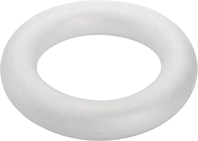 Lyellfe 10 Pieces Foam Wreath Forms, 7.7 Inch Craft Foam Circles, Round Polystyrene Rings, Craft Foam Wreath Circles for DIY, Christmas Holiday, Home Decor