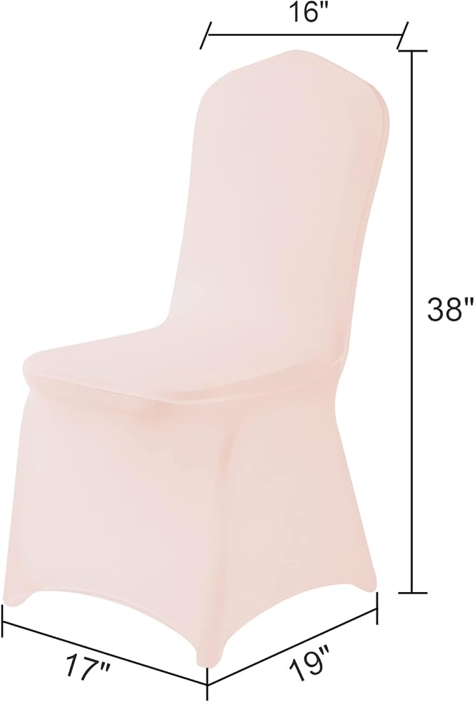 Spandex Chair Covers, 25PCS, Washable Protector for Living Room, Party, Banquet, Wedding, Hotel (Blush Pink)