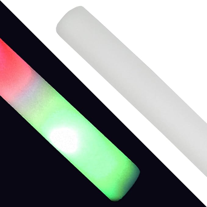 150 LED Party Foam Light Sticks Batons Wand for Wedding, Parties, Birthdays, Guests, Party, DJ, Concerts, Festivals, Events, Promotions Party Favors 3 Color Lighting Modes Batteries 16"