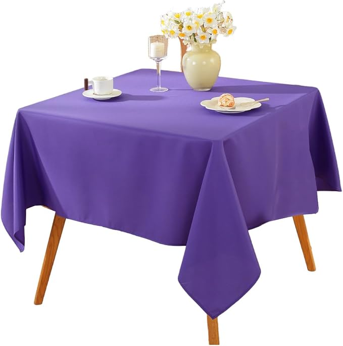 5 Pack Square Tablecloth 70 x 70 Inch Purple Tablecloth, Polyester Fabric Washable Table Cloth for Home, Party, Wedding or Restaurant Use.