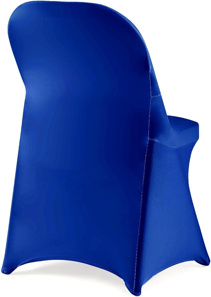 Howhic Folding Chair Covers for Party - 12pcs, Royal Blue Universal Spandex Fitted Chair Covers for Wedding, Banquet, Conference