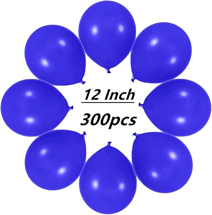 300 Pack Royal Blue Balloons 12 inch Blue Latex Party Balloon Bulk for Various Party Events Decorations