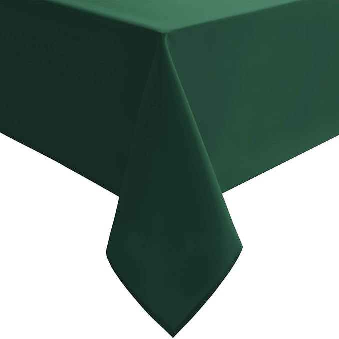 Hiasan Tablecloth for Rectangle Tables -Waterproof Spillproof & Wrinkle Resistant Washable Polyester Table Cloth for Dining/Party/Outdoor Picnic, Hunter Green, 70 x 140 inch