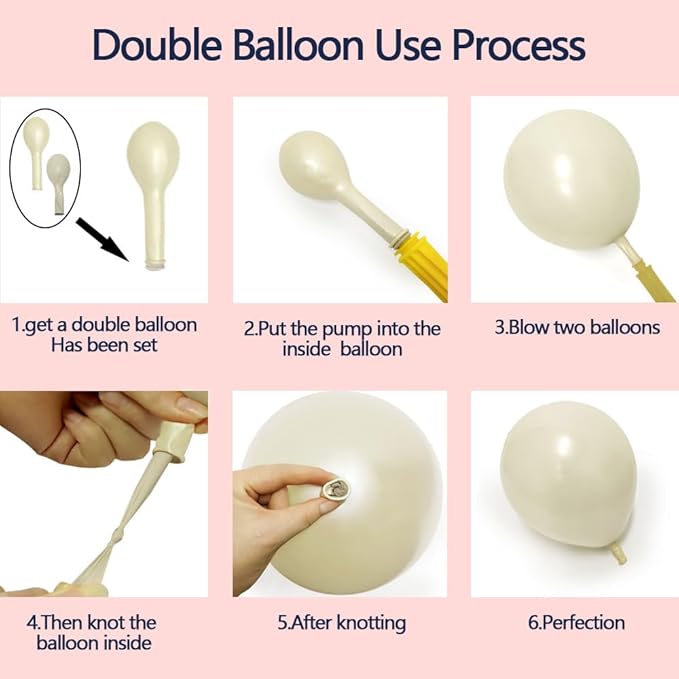 Navy Blue Pink Gold Balloon Arch Kit Double Stuffed Dark Blue, Pastel Light Pale Pink, White Sand Pearl Balloon Garland for Birthday Baby Shower Gender Reveal Wedding Graduation Party Decoration