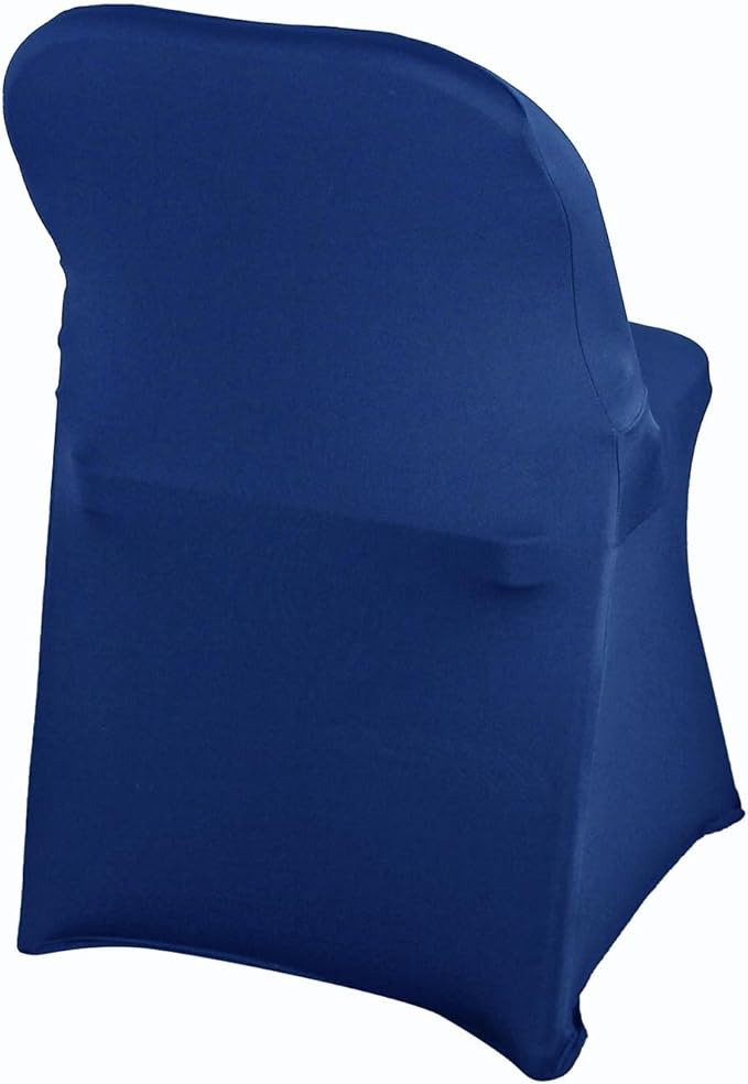 WELMATCH Royal Blue Spandex Folding Chair Covers - 50 PCS Weddding Events Party Decoration Stretch Elastic Chair Covers Good (Royal Blue, 50)