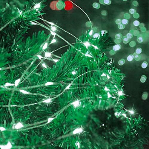 Decute 100 LED 50 Photo Clips String Lights Holder 33FT Starry Fairy Lights for Hanging Pictures Cards Memos USB Powered with Switch Perfect for Bedroom Wedding Dorm Christmas Decor (Cool White)