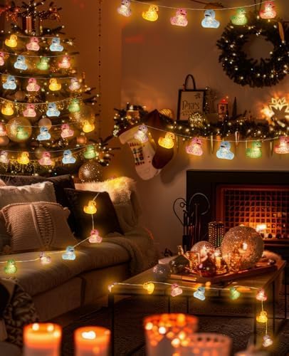 AceList 60 LED Glitter Rubber Ducks String Lights Funny Light with USB & Waterproof Battery Box, Christmas Ducks, Unique Gifts for Jeep Ducks Lovers, Colorful Party, Birthday, Christmas Decor
