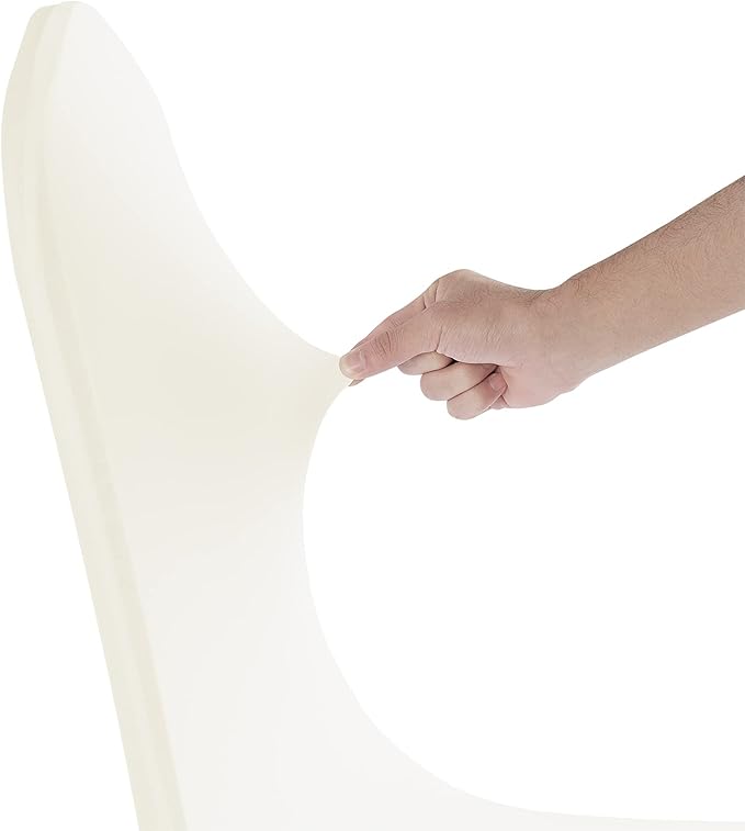 SuperO Waterproof Spandex Chair Cover 12PCS, Stretch Dining Chair Covers, Polyester Outdoor Chair Covers, Protector Stretch Chair Cover for Party Universal, Banquet, Wedding Event, Hotel(Ivory)