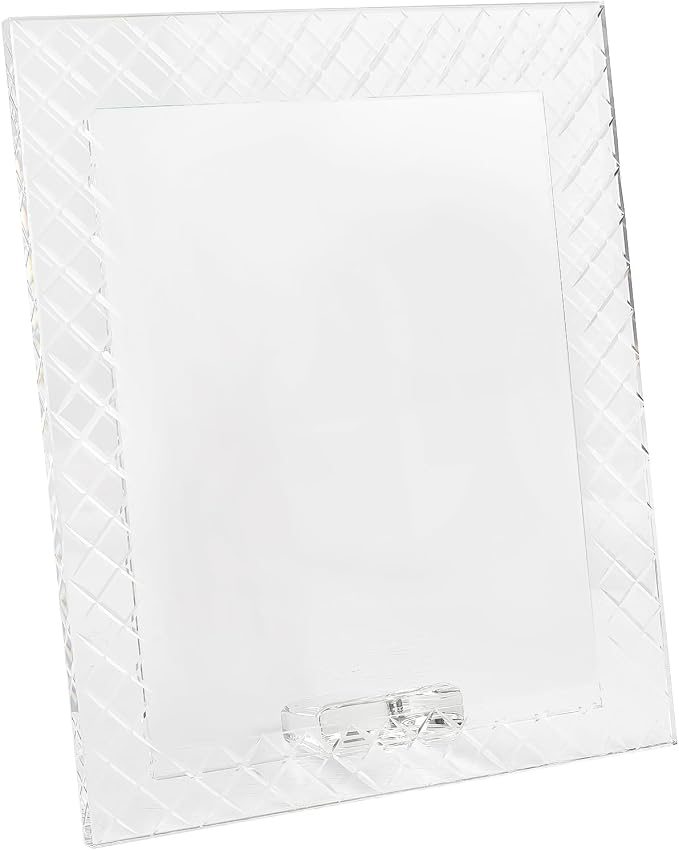 8''x 10'' Crystal Picture Frame for Wedding, Elegant Glass Photo Frame for Home & Office Decor, Decorative Design for Tabletop Display, Includes Luxury Gift Box (8x10inch)