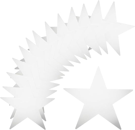 MECCANIXITY 36Pcs Silver Stars Cutouts Double Printed Paper Stars Decoration Cardboard Star for Classroom Wall Party Movie Night Party Supplies, 11 Inch