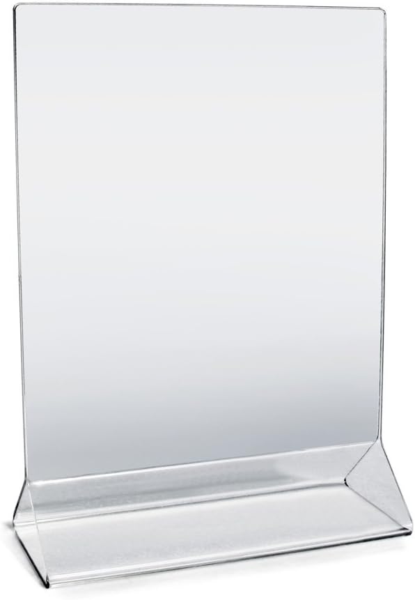 New Star Foodservice 23008 Acrylic Table Menu Card Holder, 5 by 7-Inch, Clear, Set of 12