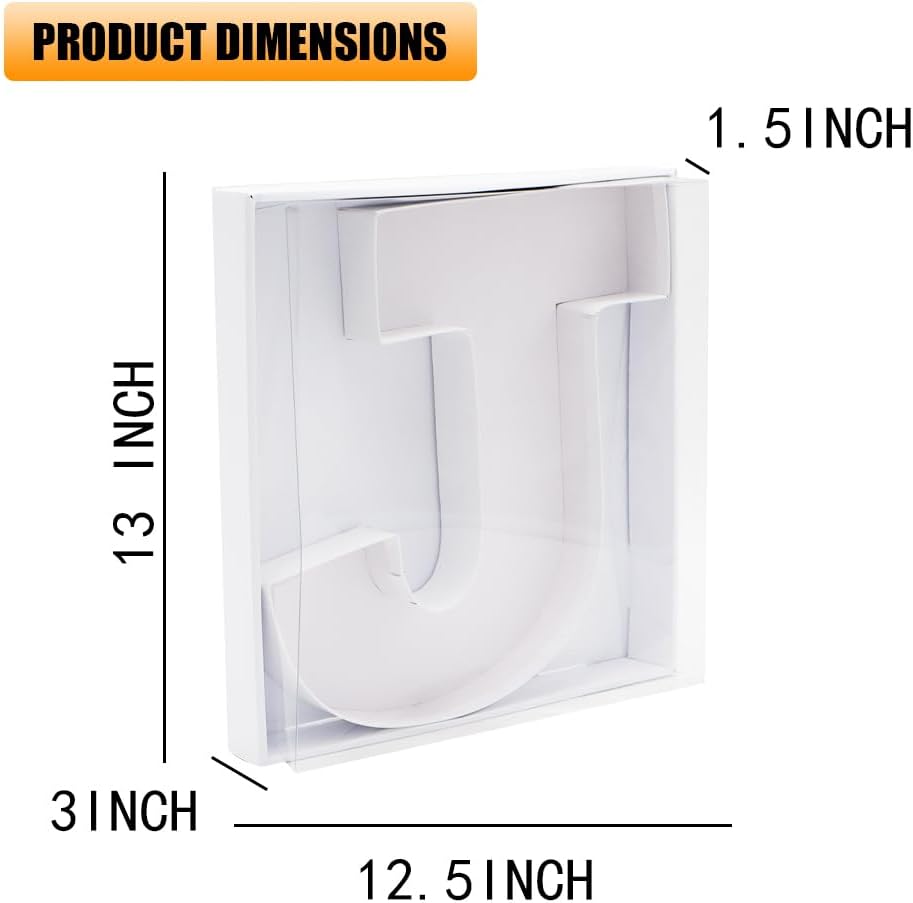 12" Fillable Cardboard Letter Charcuterie Gift Cupcake Box With Cover Sweets Packaging (J)