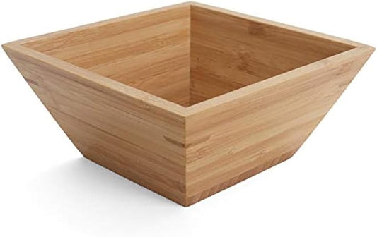 6.25" Bamboo Bowl Set - Bamboo Reusable Bowls - Square Bamboo Bowls - Wood Dinnerware - Bamboo Dinner Bowls - Bamboo Dinnerware Set - Eco Friendly Bowls (4 Pack / 6.25" Square)