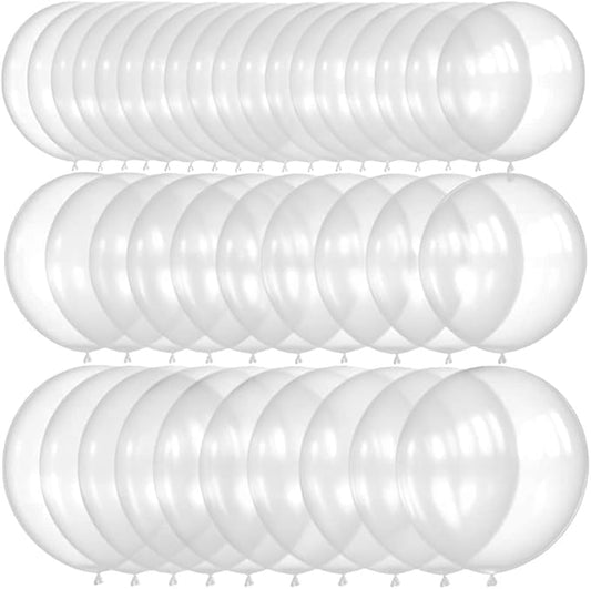 50 Pcs Clear Balloons Kit 18 24 36 Multi Sizes Transparent Giant Balloon, Use for Pool Party Birthdays, Weddings, Events Party Decoration Supplies
