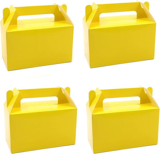 Oletx 50Pcs Yellow Gable Gift Boxes, 5.9 Small Party Favor Treat Box, Goodie Box, Cookie Candy Box for Birthday Party, Baby Shower, Classroom Activity and Any Fun Occasion Decoration Supplies.