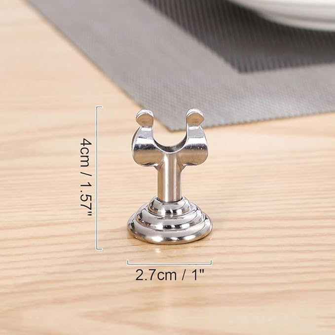 Small Size Table Number Holders,Stainless Steel Place Card Holder for Photos Food Signs Weddings Restaurants Birthdays,Modern Centerpieces Cards Stand with Heavy Casting Base(Size:1.57",Color:Silver)