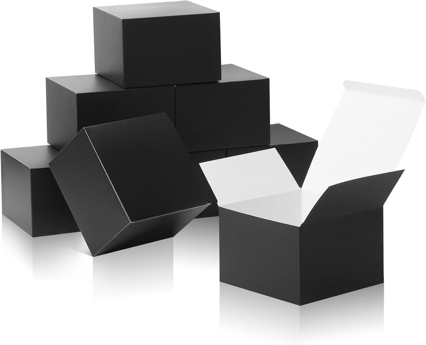 COTOPHER Small Gift Boxes 10 Pack 6x6x4 inches Black Gift Boxes with Lids for Gifts, Crafting, Wedding Party Favor, Cupcake Box, Candy, Bridesmaids Proposal Box