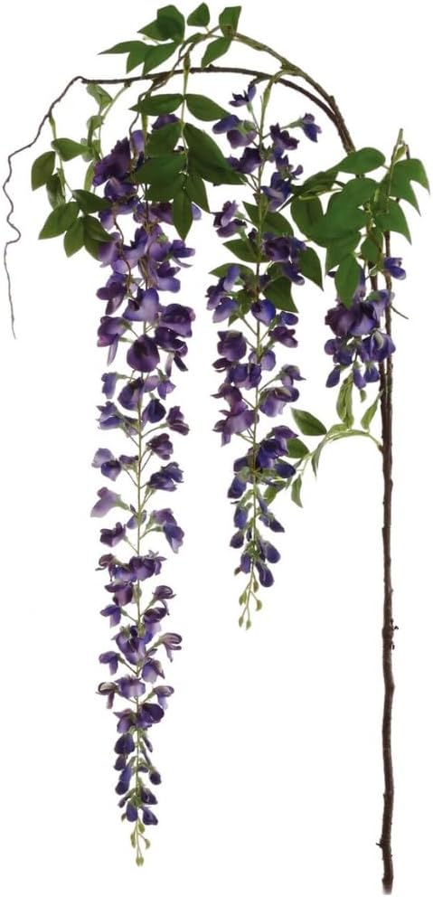 Floral Home Set of 3 Wisteria Sprays, Purple Silk Luxurious & Lifelike, Ideal for Crafting & Home Decor, Beautiful Accent Pieces