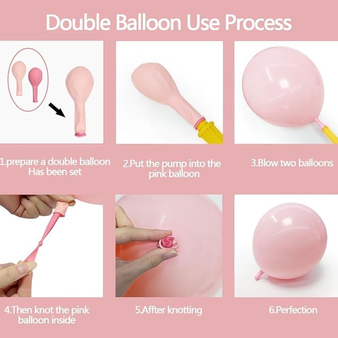 Pink White Balloon Garland Double Stuffed Pink Beige Cream Peach Pastel Balloon Arch Kit Pearl Sand White Balloons for Baby Shower Birthday Wedding Anniversary Party Decoration