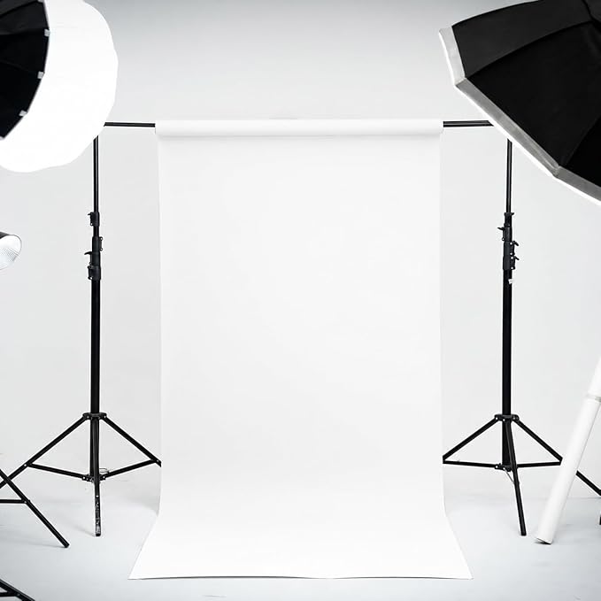 Kate Seamless Paper Backdrop for Photography Photo Backdrop Paper (53''x16.4' Arctic White)