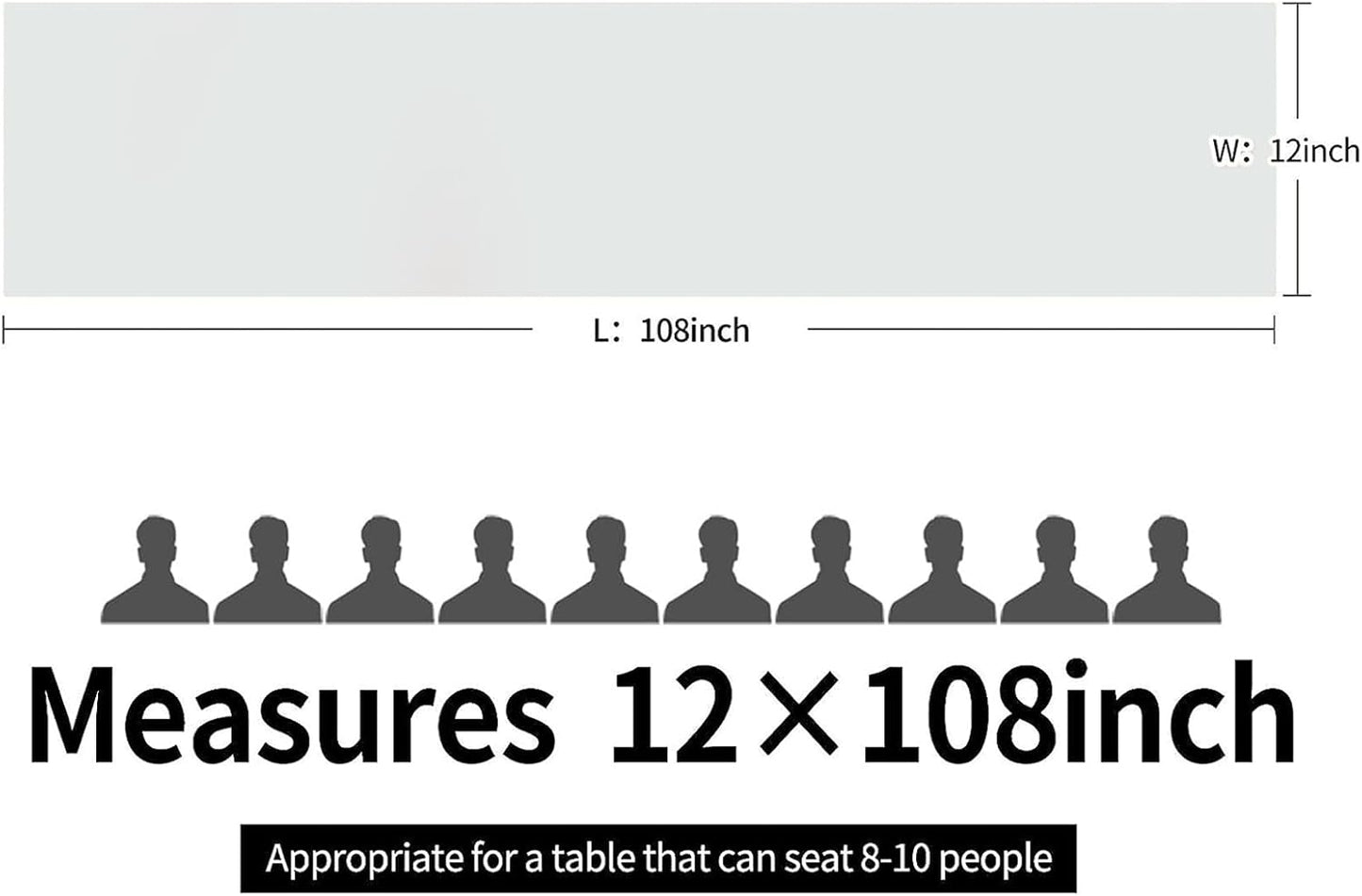 10-Pack Satin Table Runner Silver 12 x 108 inches Long, Table Runners for Wedding, Birthday Parties, Banquets Decorations（10 Pack, 12x108 Inch, Silver）