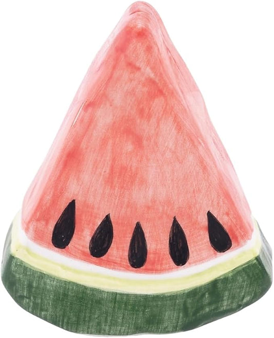 Glory Haus Watermelon Kitchen Decor - Watermelon Slice Ceramic Cheese Board Topper, 3" x 3.5" Hand-Painted Decorative Cutting Board Topper for Acacia Wood Boards and Serving Platters